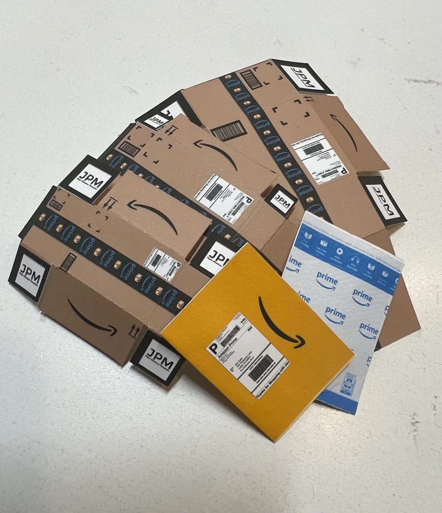 Dollhouse Miniature 5pc Amazon Shipping Packages Mailers, Envelopes, Mini Pack