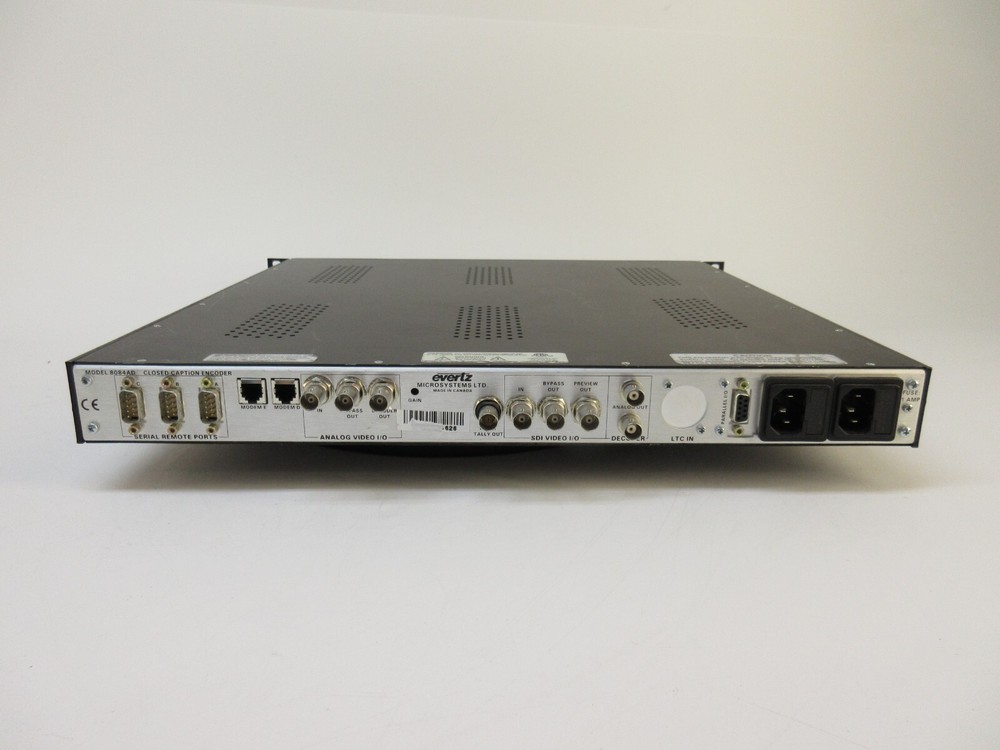 Evertz 8084AD -Analog and Digital Closed Caption Encoder SDI Video 4:2:2, serial