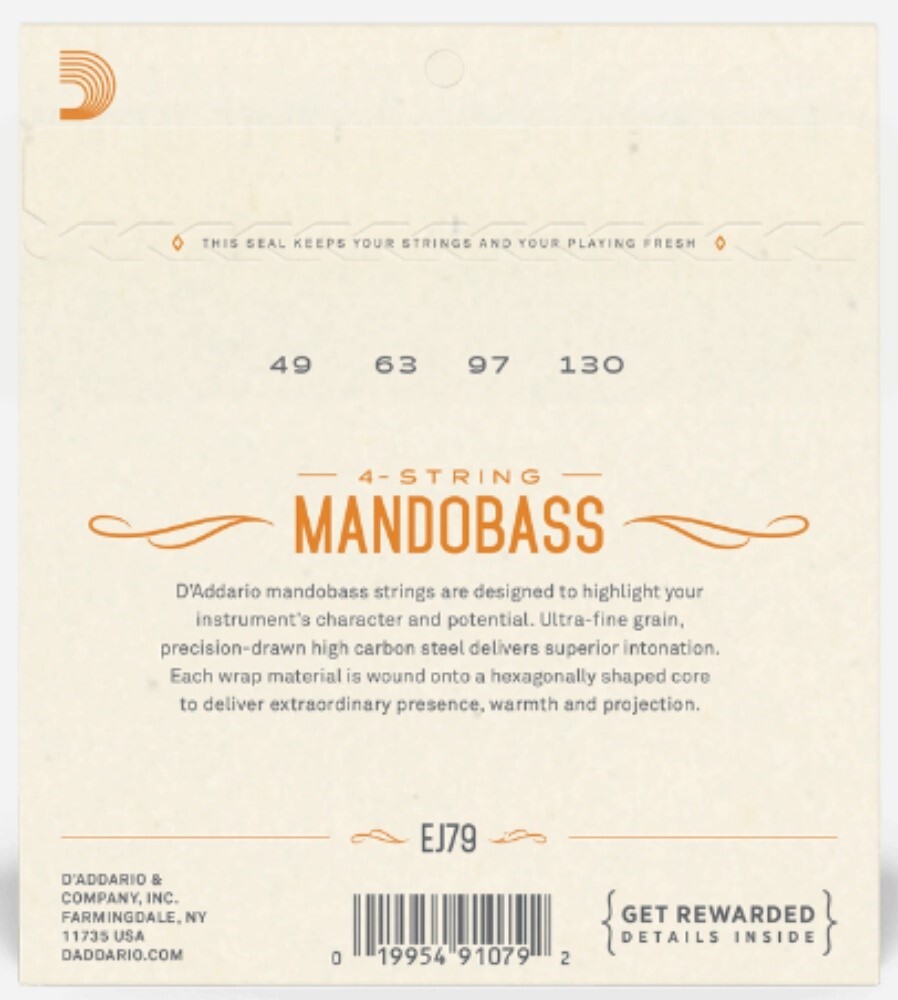 NEW D'Addario EJ79 Copper Mandobass Strings, 49-130