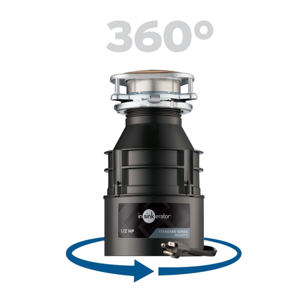 InSinkErator BADGER5W/CORD Badger 5 Garbage Disposal with Cord, 1/2 HP