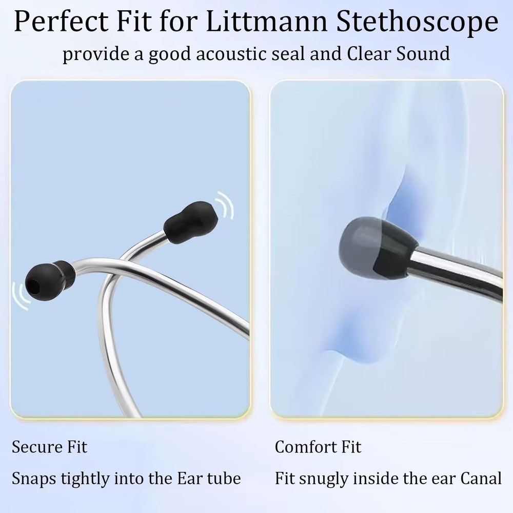 12pcs Soft Stethoscope Ear Tip Piece Replacement for Littmann Stethoscope