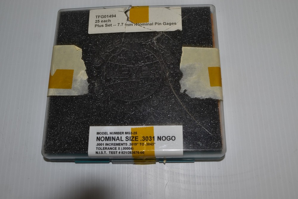 MEYER MODEL MG3-25 NOMINAL PIN GAGES (SML68)
