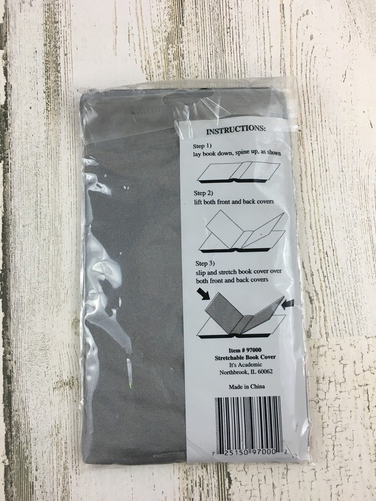 Vtg It's Academic Stretchable Book Cover Silver