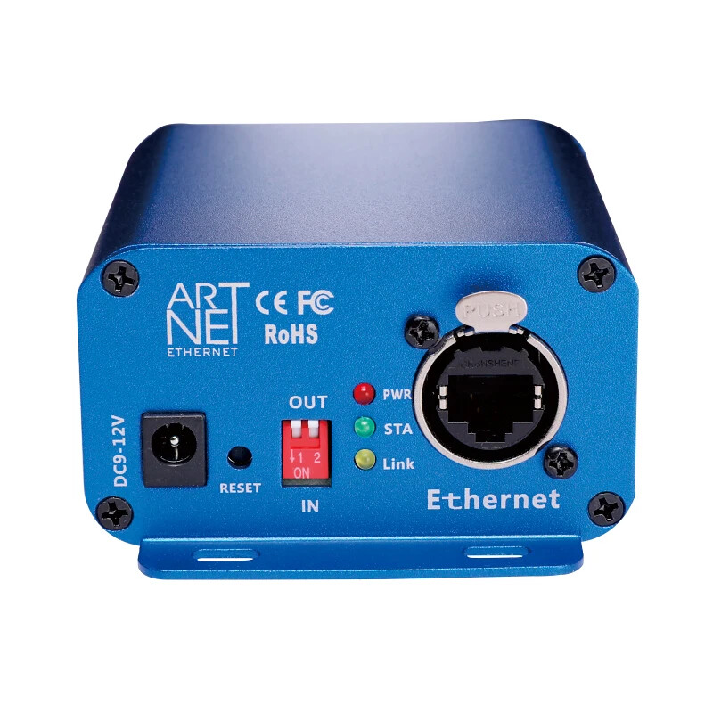 Artnet to DMX Controller, DMX Ethernet Lighting Controller, 3 Pin Output