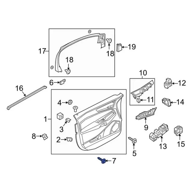 Genuine Door Trim Panel Screw W708392-S424