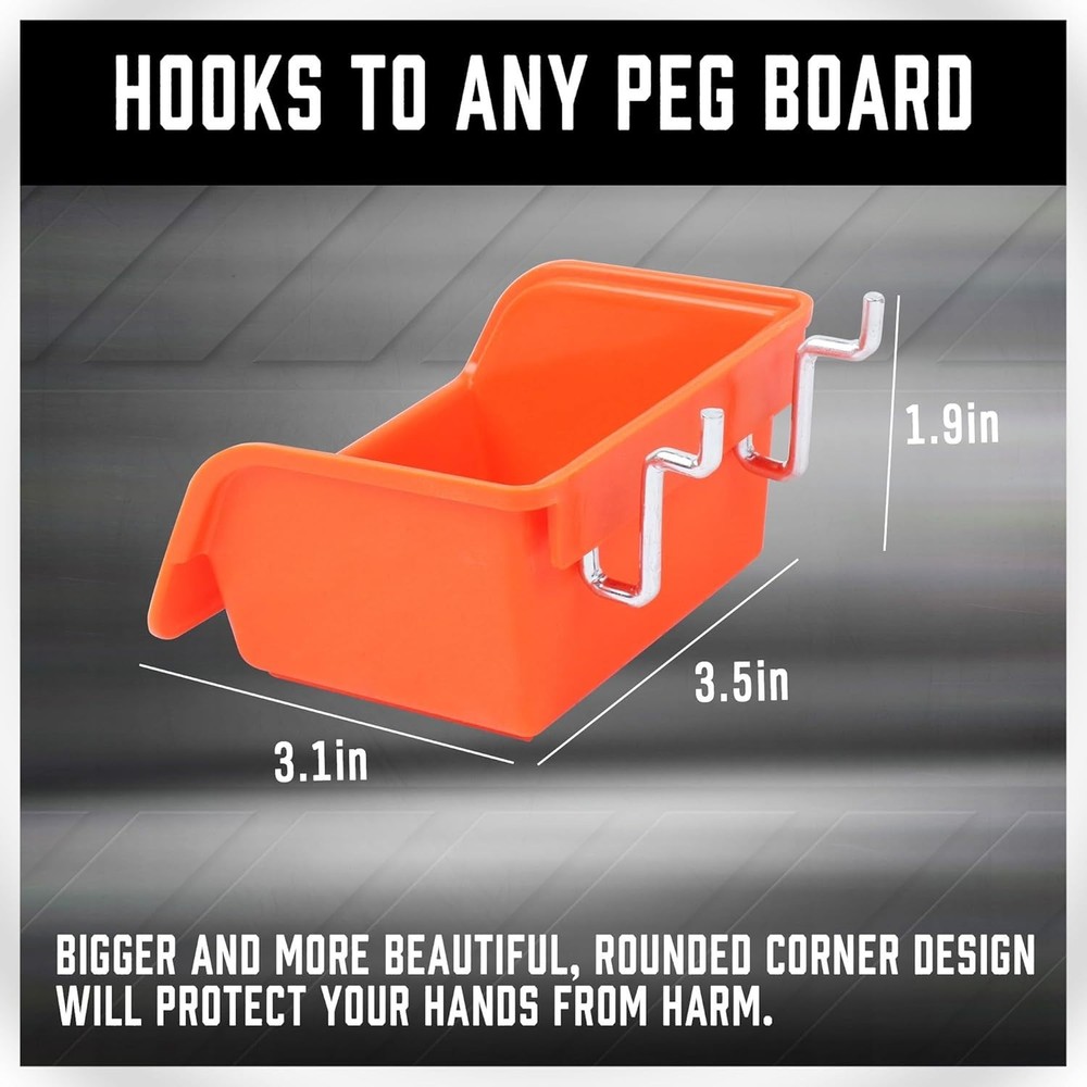 238-Piece Pegboard Hooks Assortment, Pegboard Accessories with Pegboard Bins