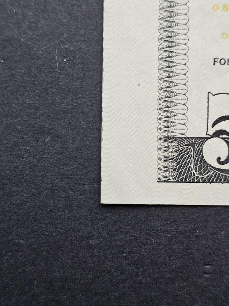 Star Note Miscut Five Dollar Bill 2021 5$