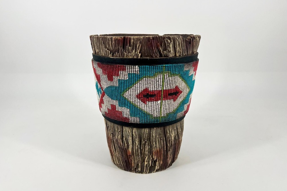 Beautifully Beaded Waste Basket