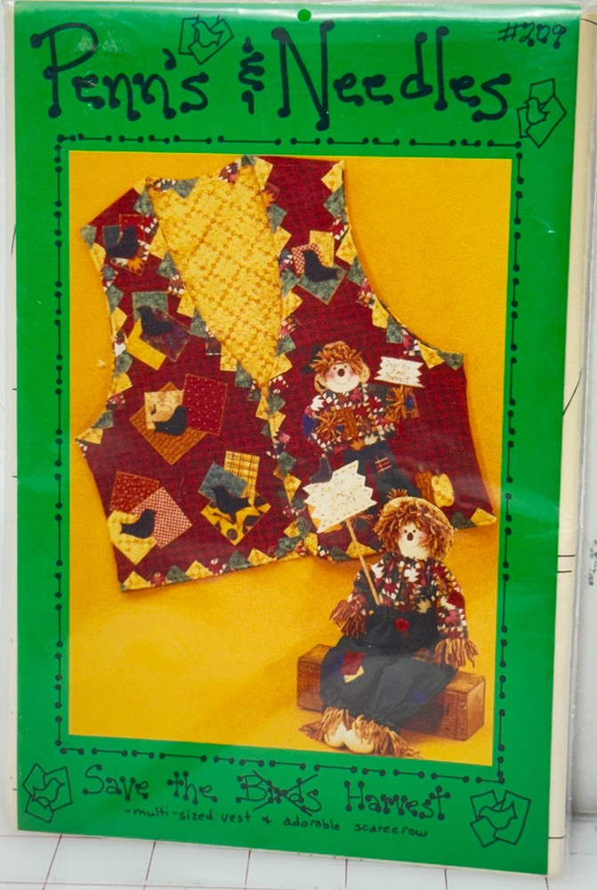 Save the Harvest Vest Pattern Craft Pattern by Penn's & Needles 209