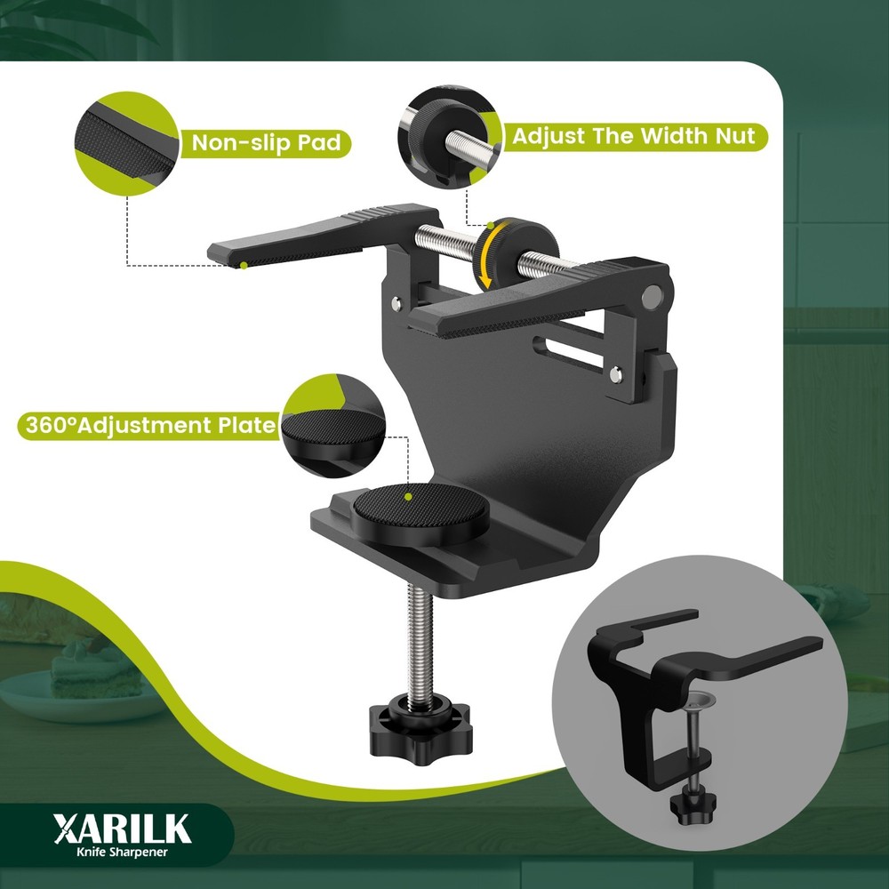 Aluminum Knife Sharpener Securing Clip, Adjustable Width 1.8-4.5",GEN2/GEN3
