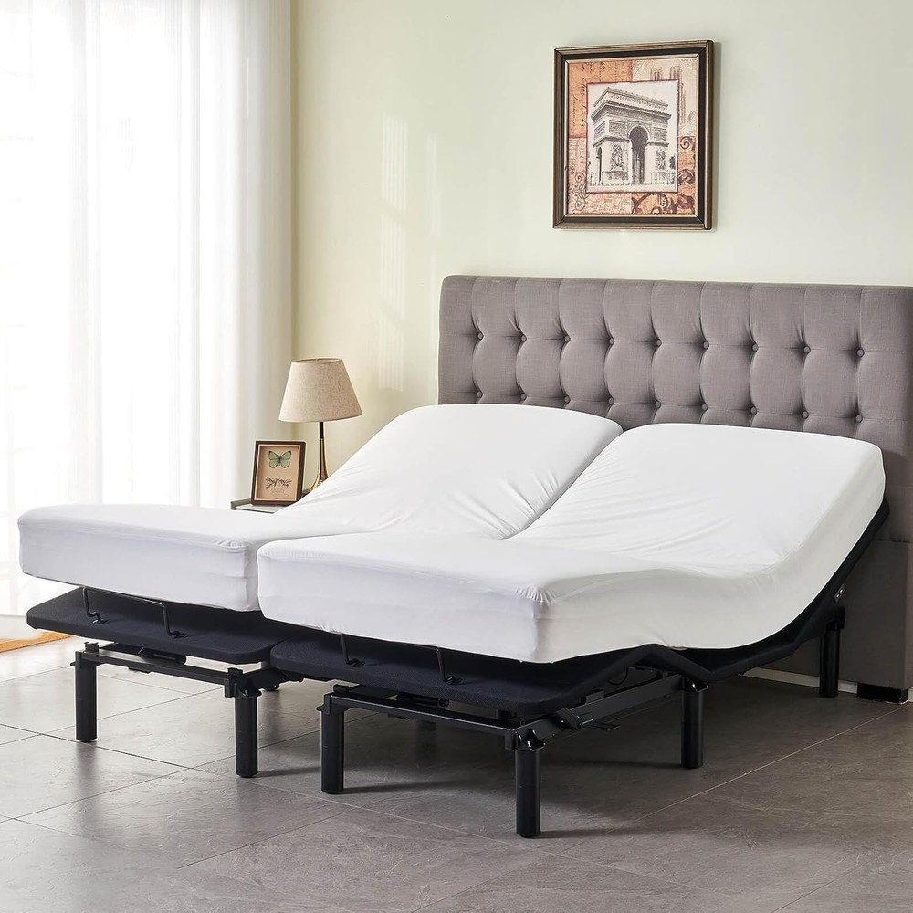 Waterproof Split King Mattress Protector for Adjustable Bed 2PCs Mattress Cov...