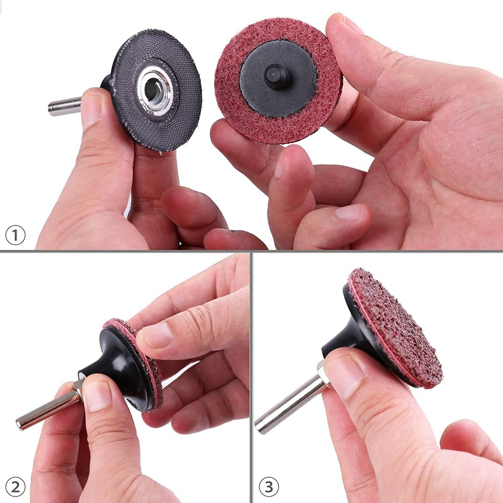 50PCS 2 inch Medium Surface Conditioning Roll Lock Sanding Discs for Die Grinder