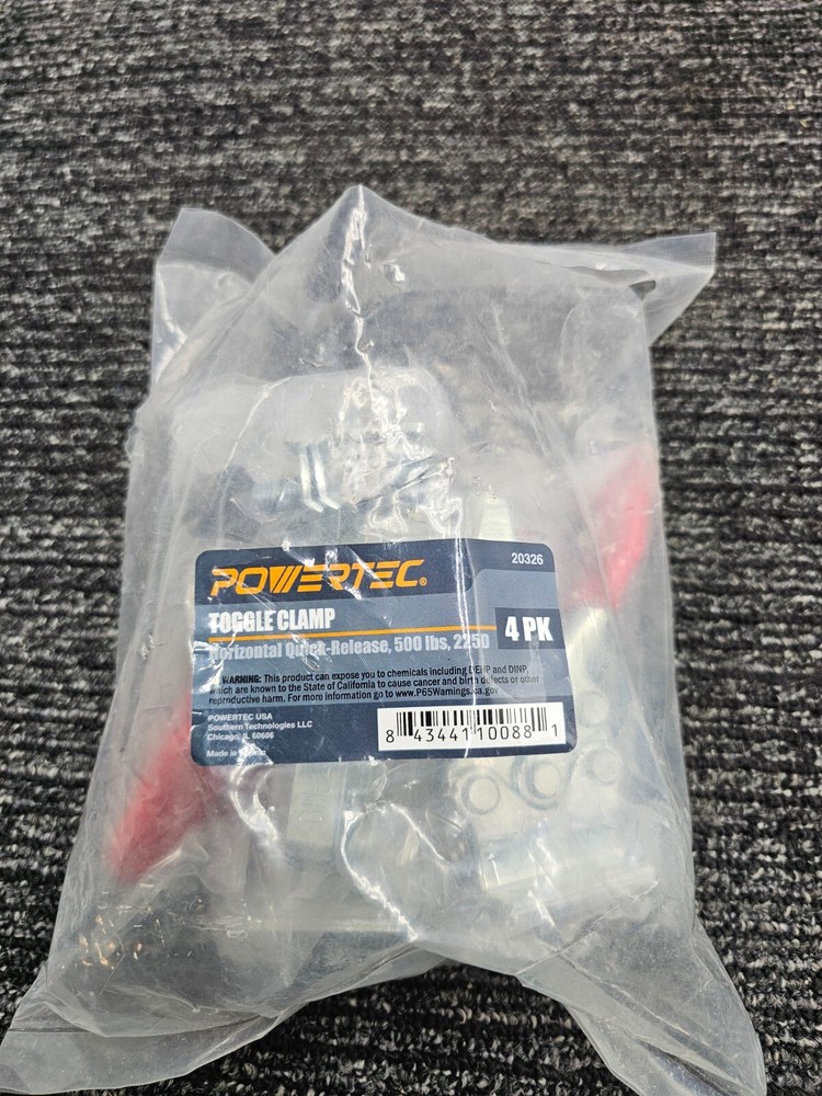 (QTY 12) POWERTEC 20326 Horizontal Quick-Release Toggle Clamp 500 lbs 225D