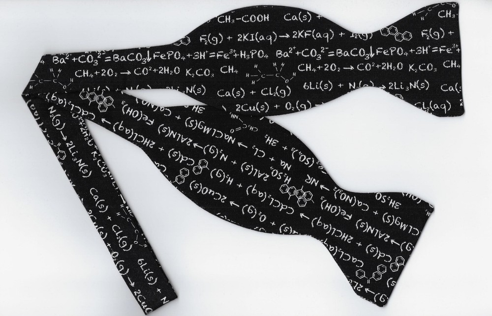 Chemistry Bow tie, Chemical Equations, Math & Science Formulas, Self-tie Bow tie