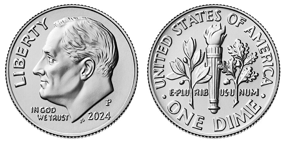 2024 - P    BU  UNC   ROOSEVELT DIME from Logistics Rolls