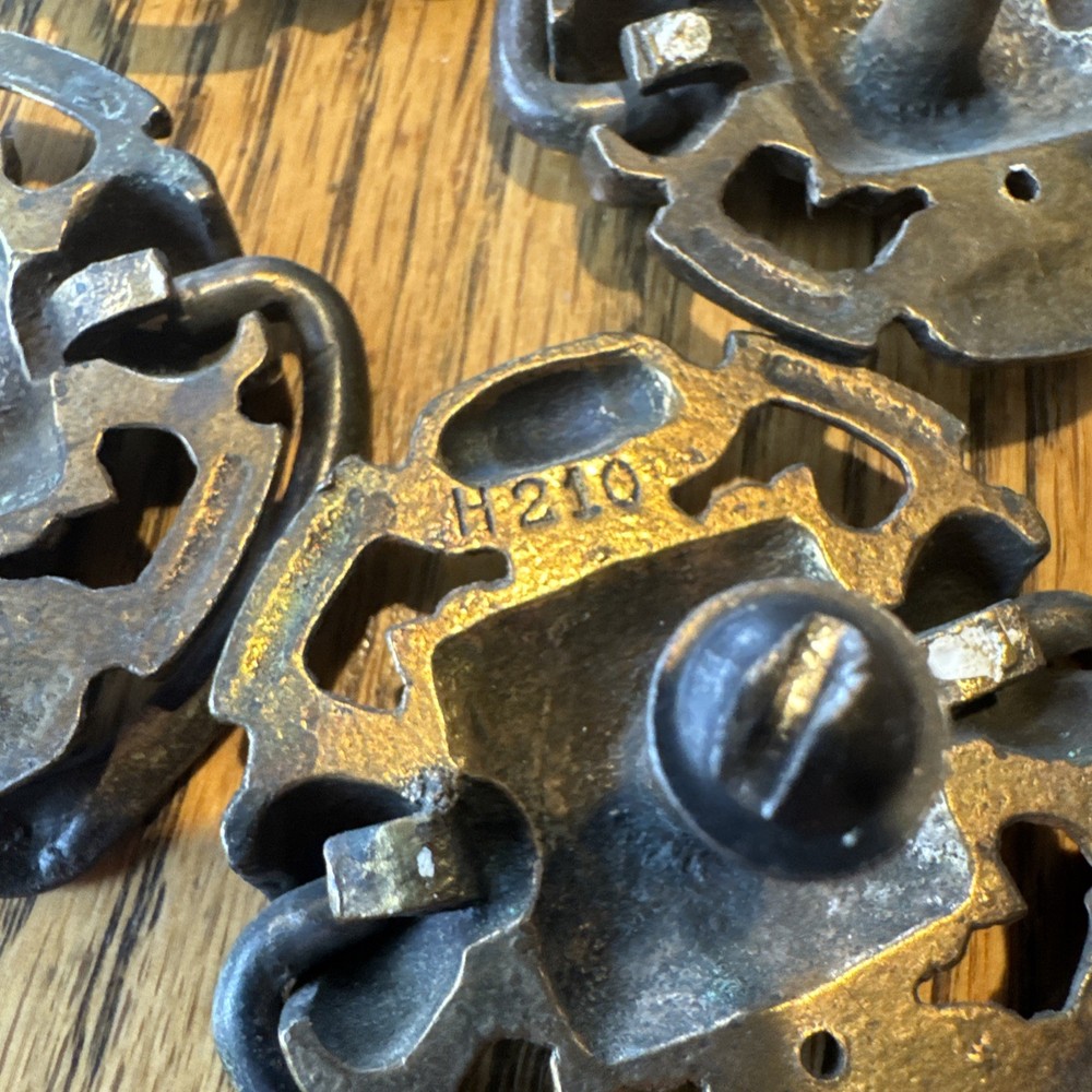 Antique 4 Solid 2” Brass / Bronze Drawer Round Pull H -21