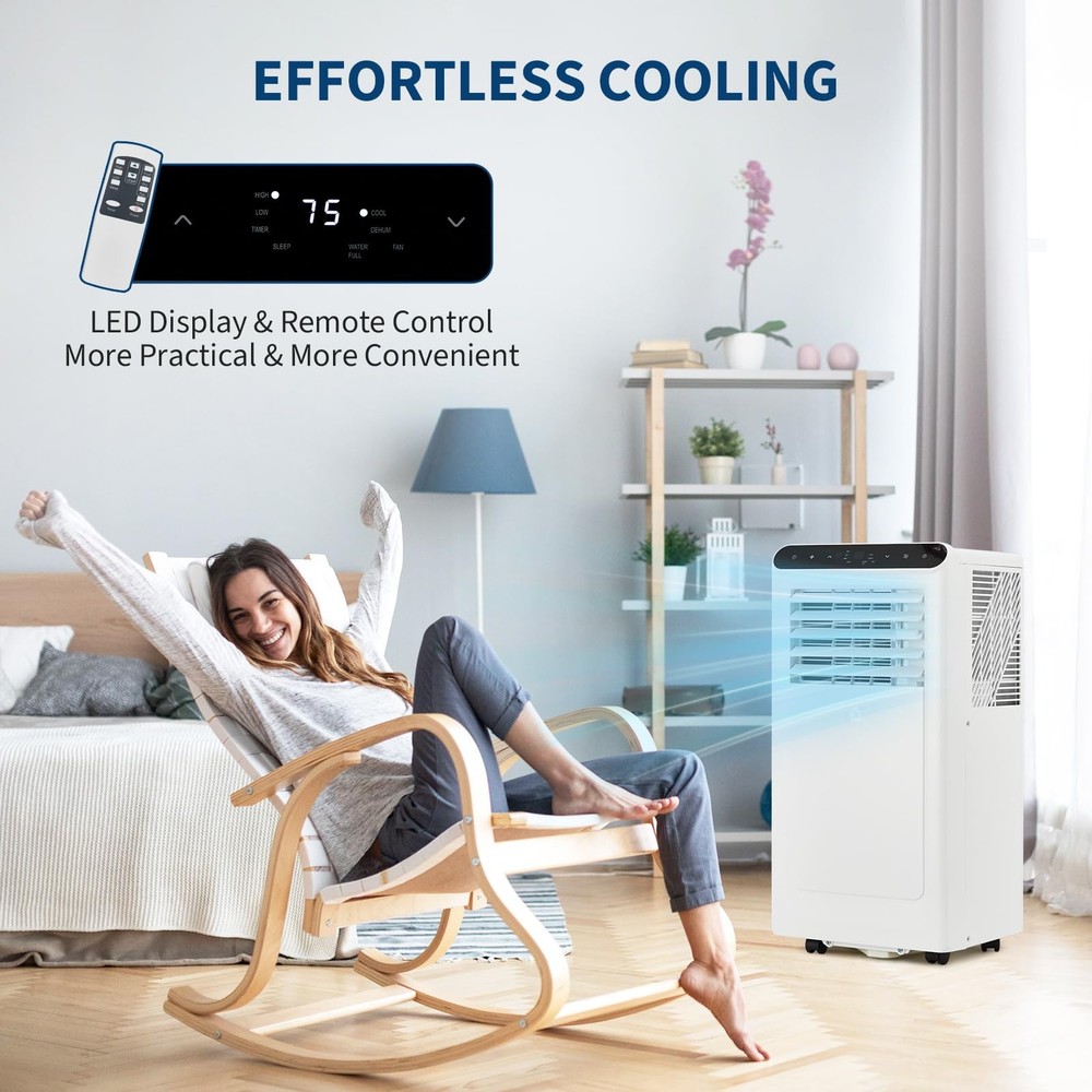 8000 BTU Portable Air Conditioner AC Unit with Remote Control Cool Dehumidifier