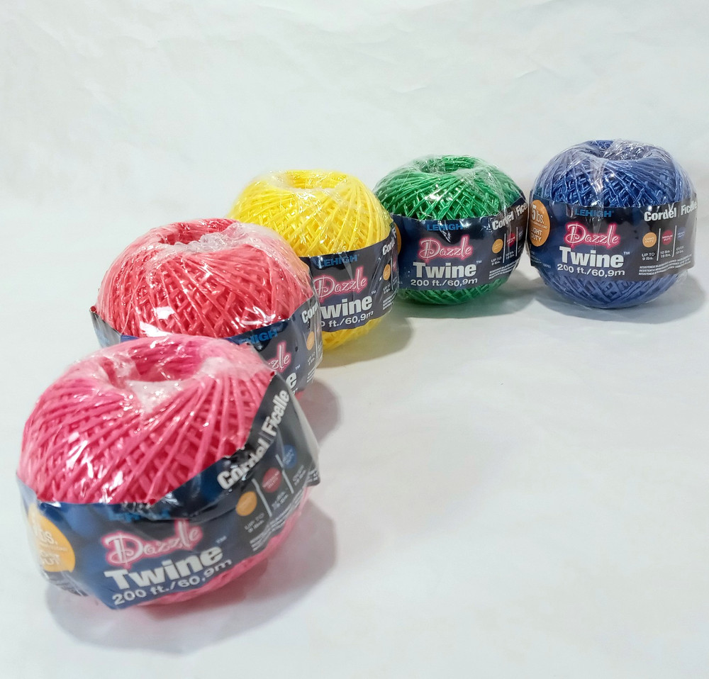 Dazzle Twine 5 Spools/Colors Polypropylene String 200 Feet Each Light Duty