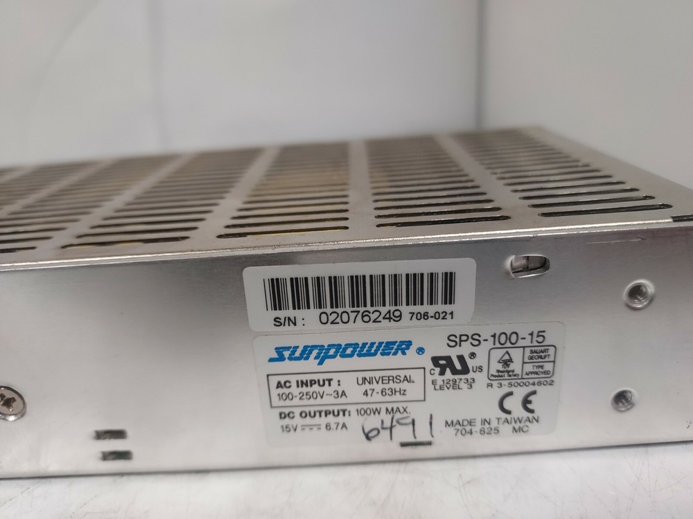 Sunpower SPS-100-15 Power Supply 15VDC 6.7A