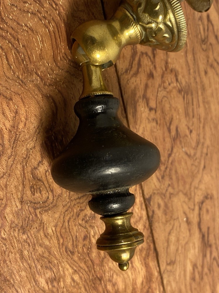 ANTIQUE TEARDROP BLACK EBONIZED VICTORIAN DRAWER PULL#AC
