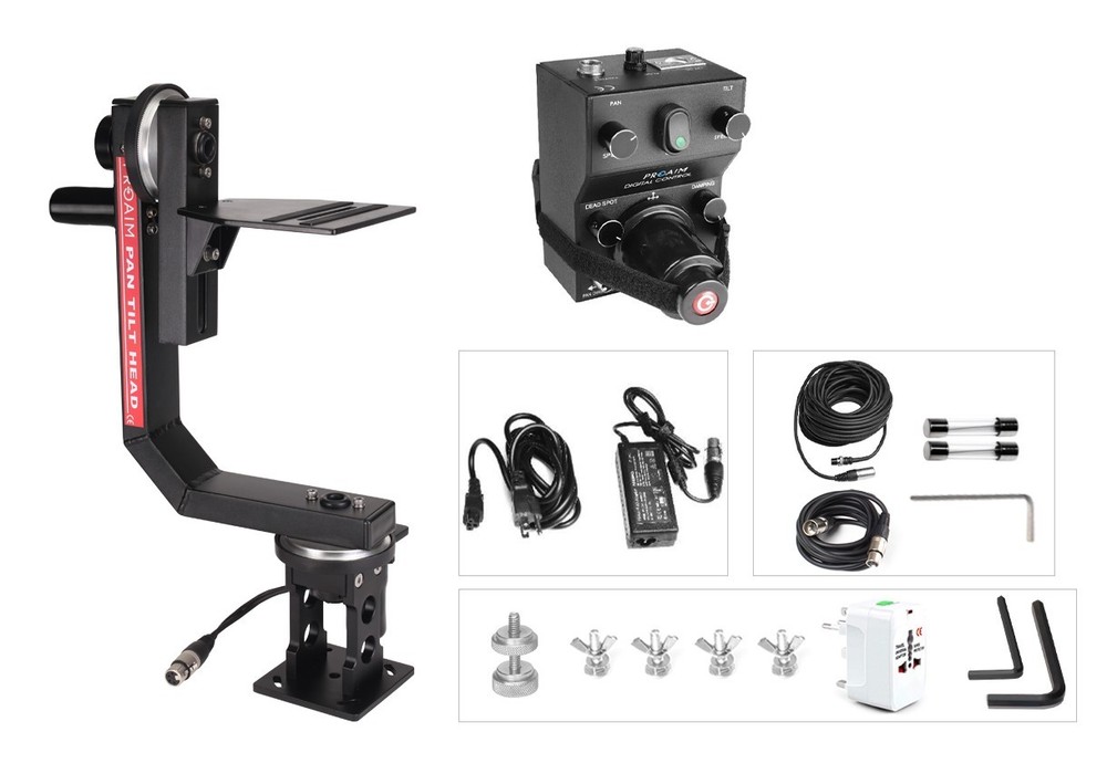 PROAIM Sr. Motorized Pan Tilt Head with 12V Joystick Controller for Camera Jib