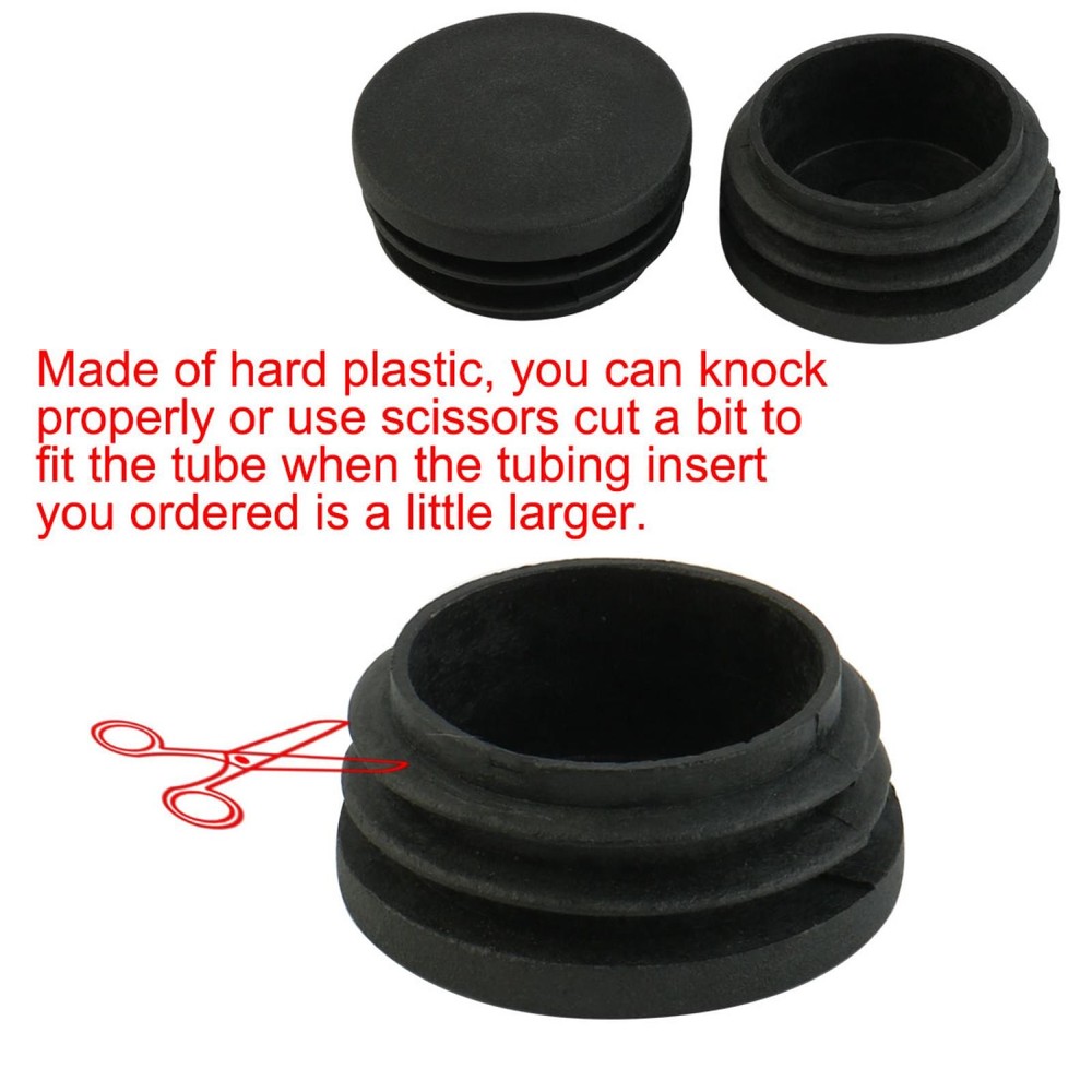 2pcs 38mm Round Plastic Dia Empty Caps Pipe Inserts