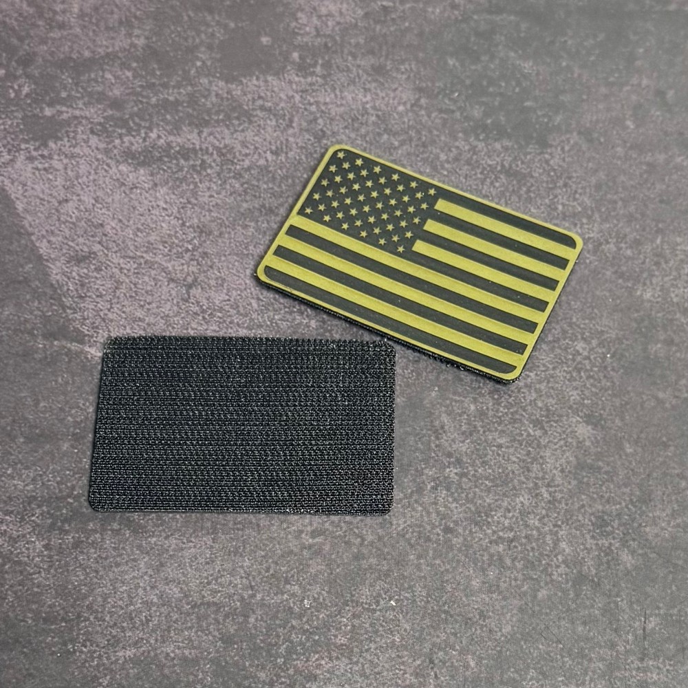American Flag Tactical Morale Patch, Composite Engraved, 2" X 3", Hook & Loop