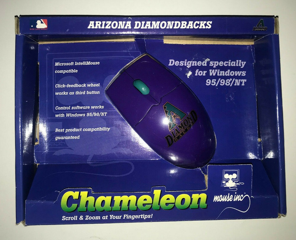 Chameleon Arizona Diamondbacks Computer Mouse Vintage Throwback Colors MLB
