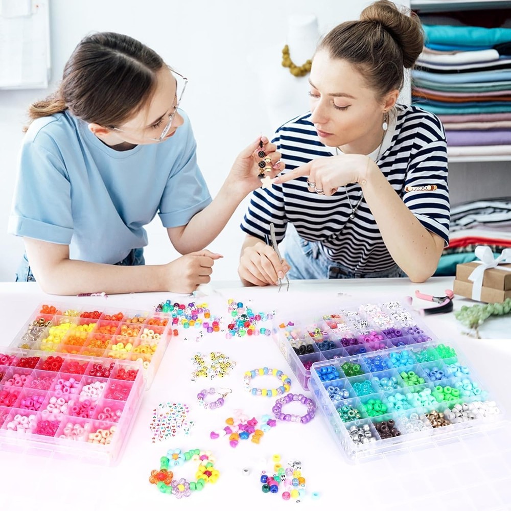 Craft Bracelet Kit - 4900pcs Beads & Elastic Strings