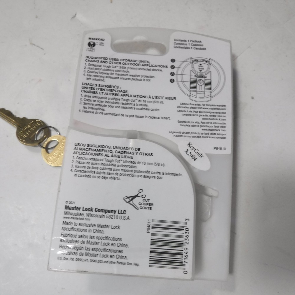 Master M40XKAD shrouded padlock