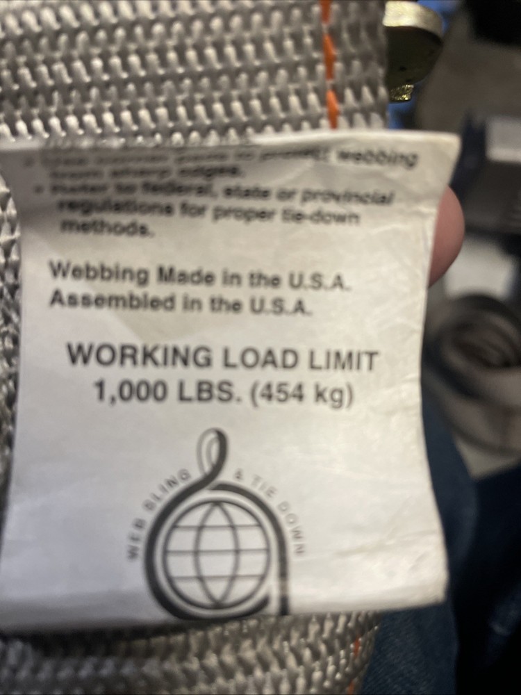 U-Line 2”x8’ Cam Buckle E Track Tie Down Strap