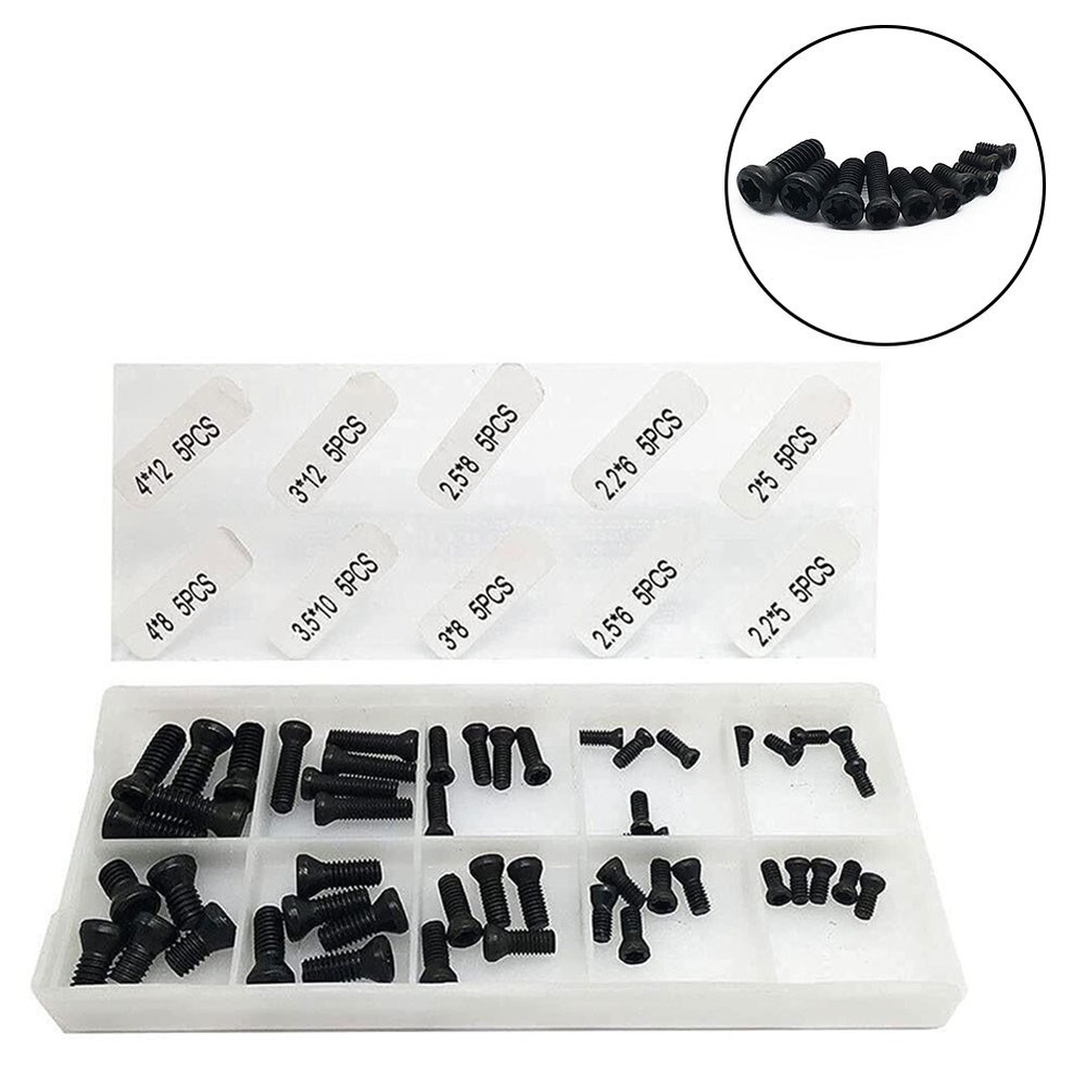 Strong 50pcs CNC Screws for Securely Fixing Carbide Inserts on Tool Holders