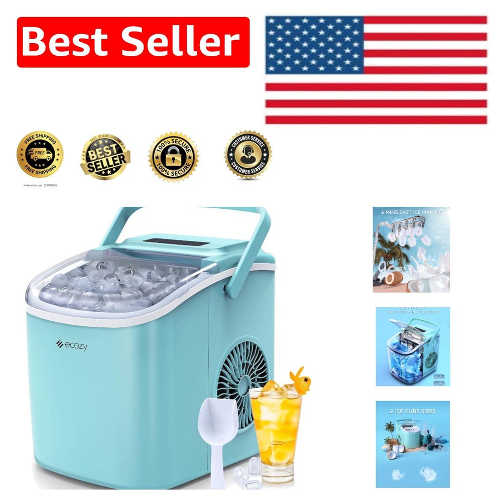 Aqua Portable Ice Maker with Self-Cleaning & Storage Solutions for Everyday Ease