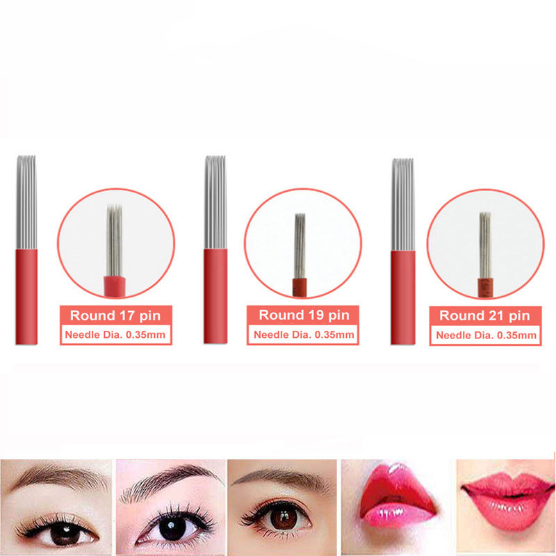 Microblading Permanent Manual Makeup Eyebrow Tattoo Blade Round 17/19/21 Needles