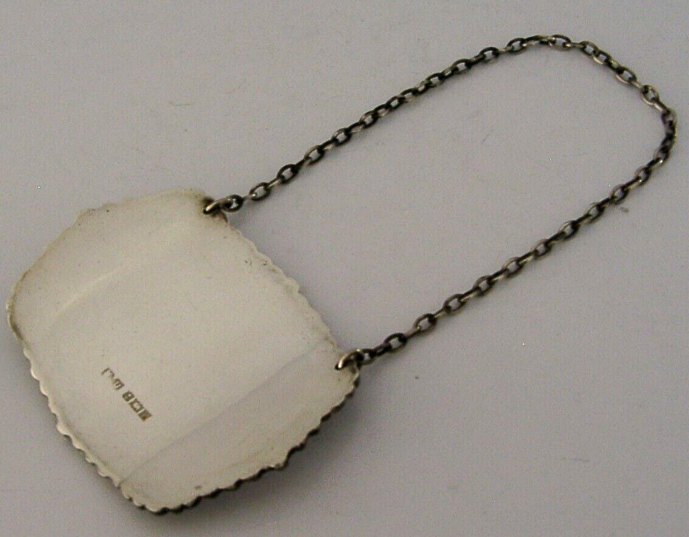 LARGE 16g SOLID STERLING SILVER BRANDY BOTTLE DECANTER LABEL 1970 BARWARE