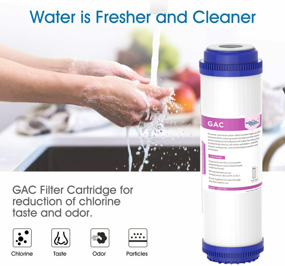 10 Inch Home Whole House Water Filter Housing System 10" x 2.5" Sediment Carbon