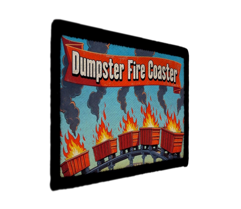 Hellmo World Fire Patch This is fine Dumpster fire Sew on [sub]