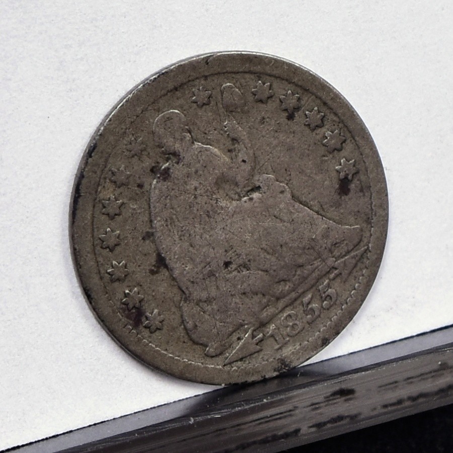 1855 Half Dime - VG Details, Old Cleaned (#61129-L)