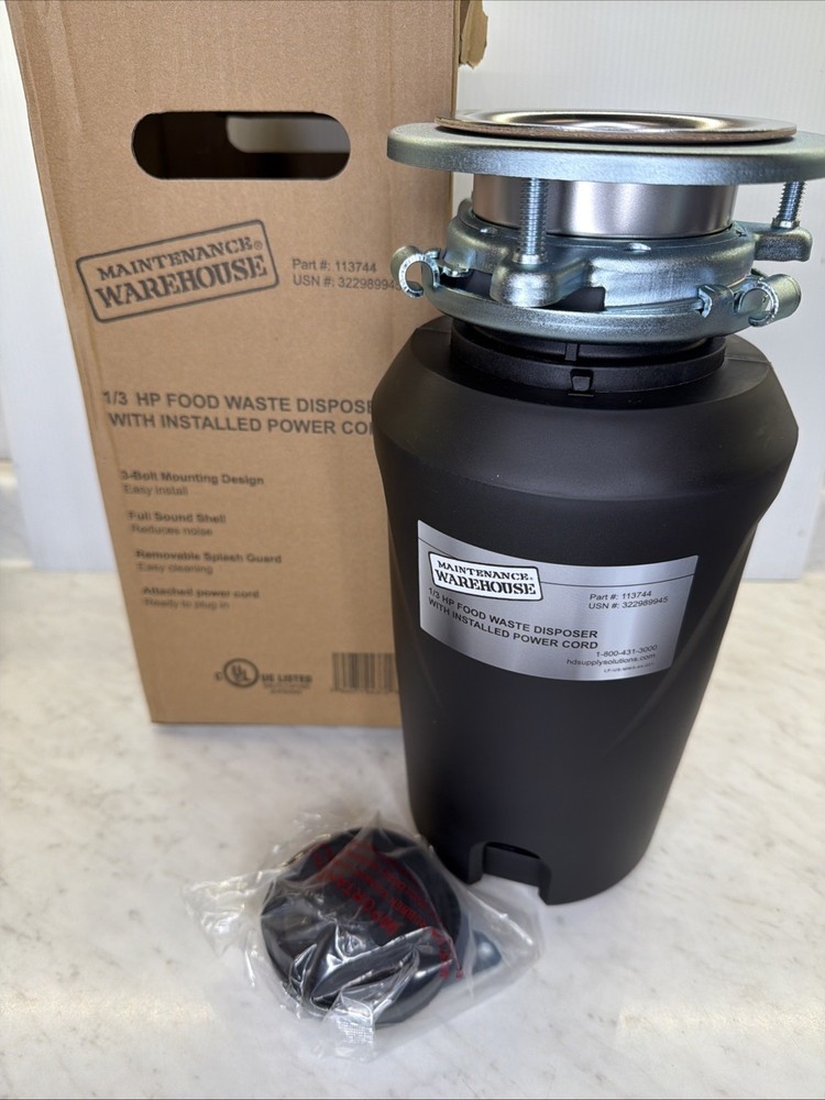 Maintenance Warehouse Garbage Disposal 1/3 HP With power cord part#113744