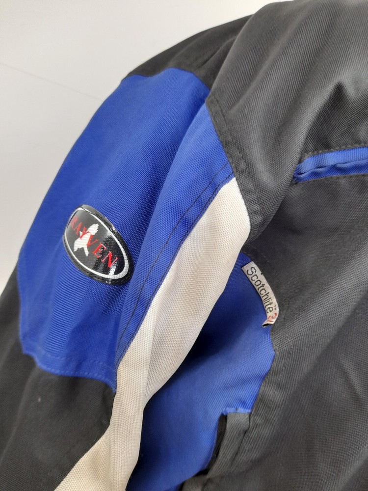 Rayven Armoured Textile Motorcycle Jacket Blue Black Size M