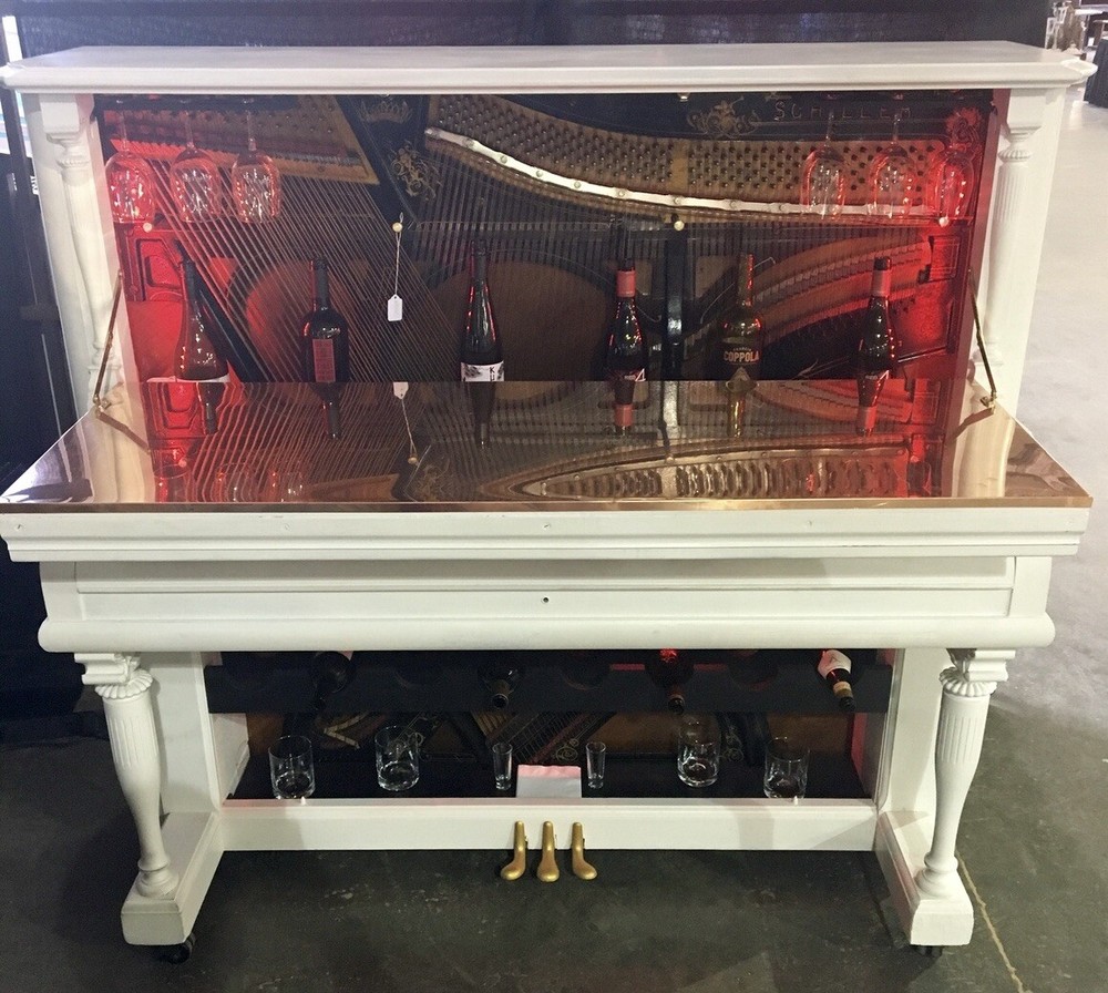 Repurposed Piano Into A Bar With Remote Controlled LED Lights
