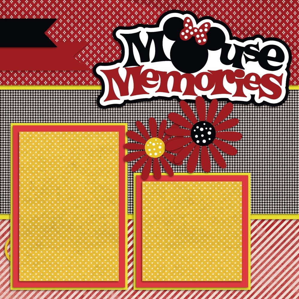 MOUSE MEMORIES - 2 Premade Scrapbook Pages - EZ Layout 2192