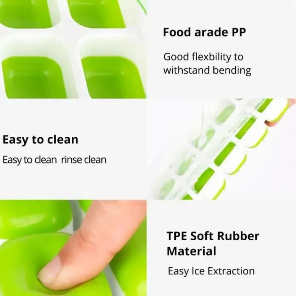 Silicone Ice Cube Tray with Lid 4 Pack 56 Grid Easy Release Ice Mold Freezer