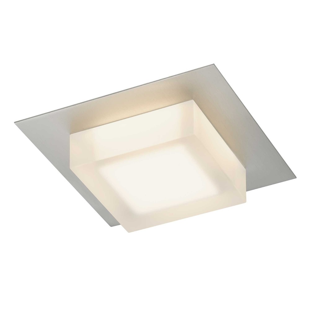 8 inch Square Chrome Integrated LED Flush Mount