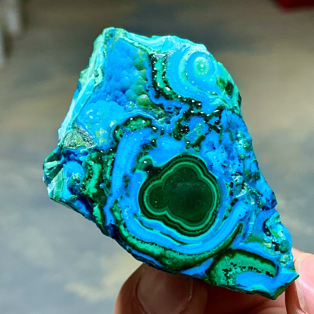 86G Natural Chrysocolla/Malachite transparent cluster rough mineral sample