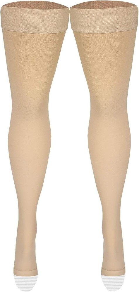 Amazon Basic Care Medical Compression Stockings LARGE 20-30 mmHg Support Beige