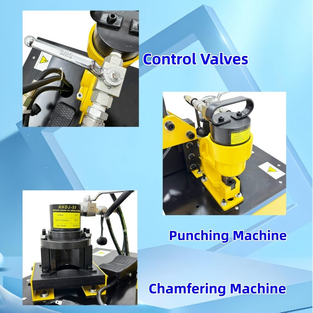 Electric Hydraulic Angle Iron Processing Machine Cutting Punching Chamfering