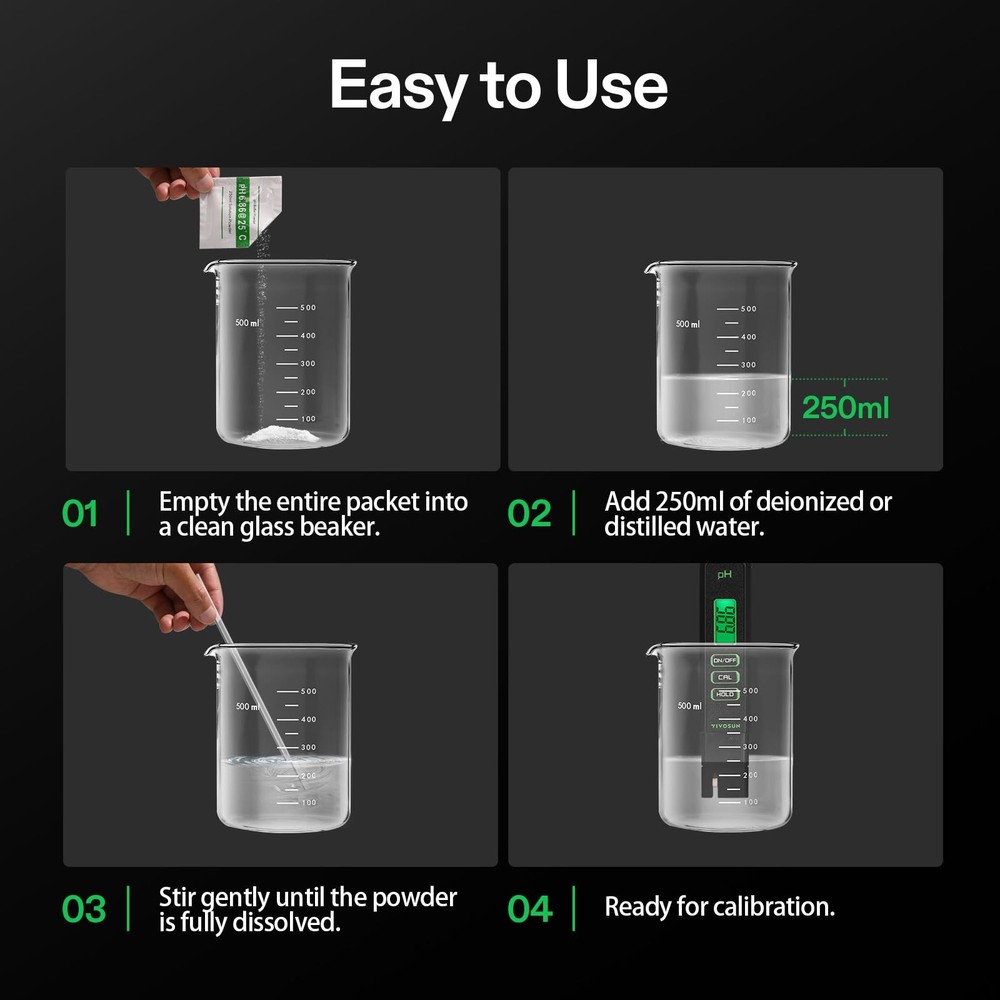 VIVOSUN 18-Pack Ph Meter Buffer Solution Powder, Ph 6.86/4.00/9.18, Ph Buffer