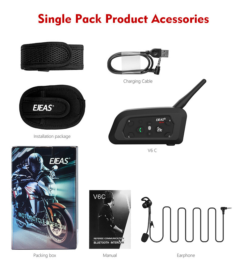 Referee Communication Headset Motorcycle Bluetooth Intercom Interphone V6C