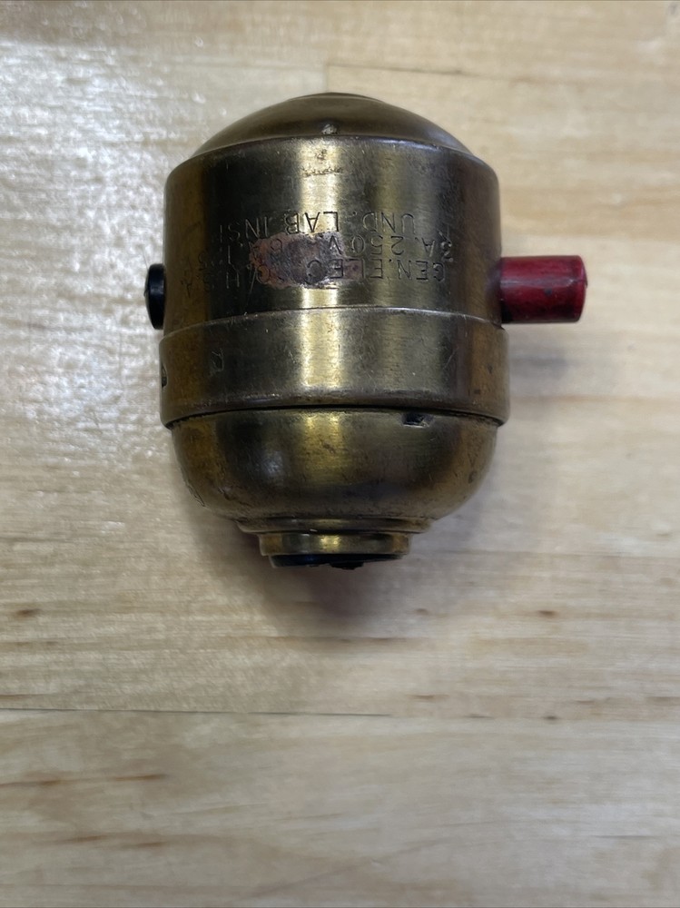Rare Antique GE Push Button Copper Switch, Old Lighting/Fan Restoration Part